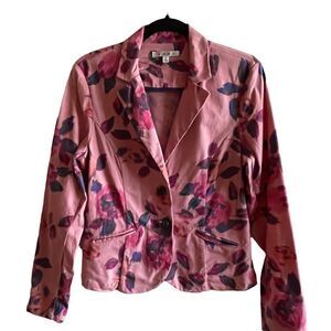 Cabi ~ Floral Cotton Blazer ~ size 8 ~ Cotton/Spandex Blend